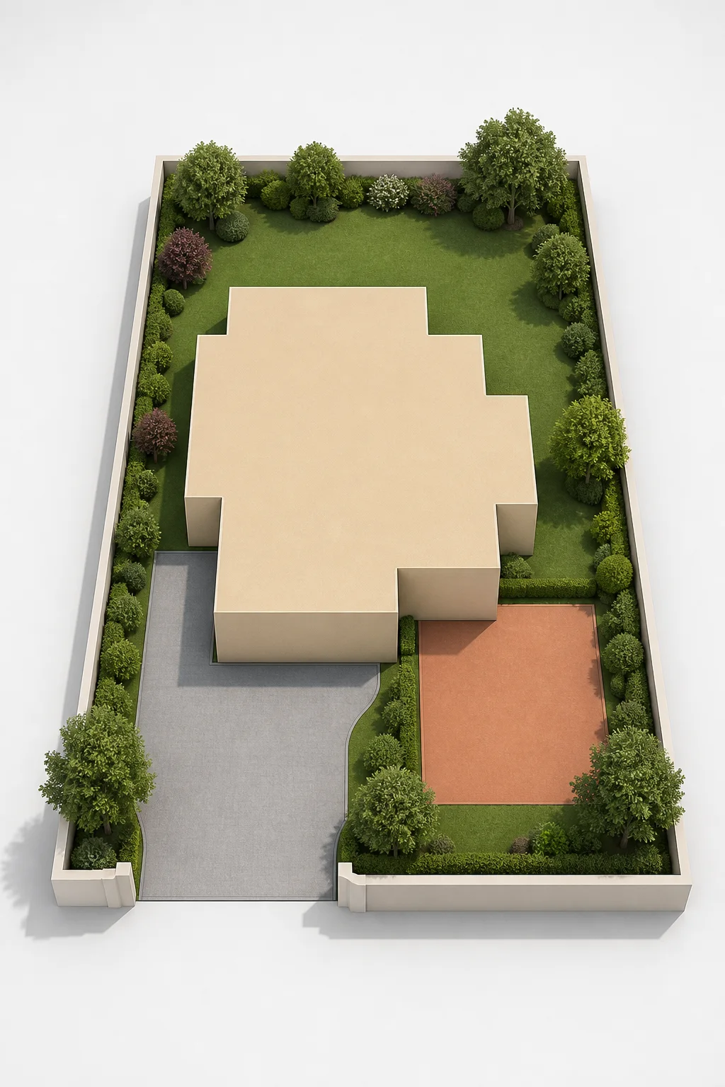 Generated 3D floor-plan concept for Residential plot — dimensions not published