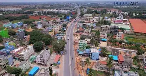 Aerial view of the Purva Kensho Hills location corridor