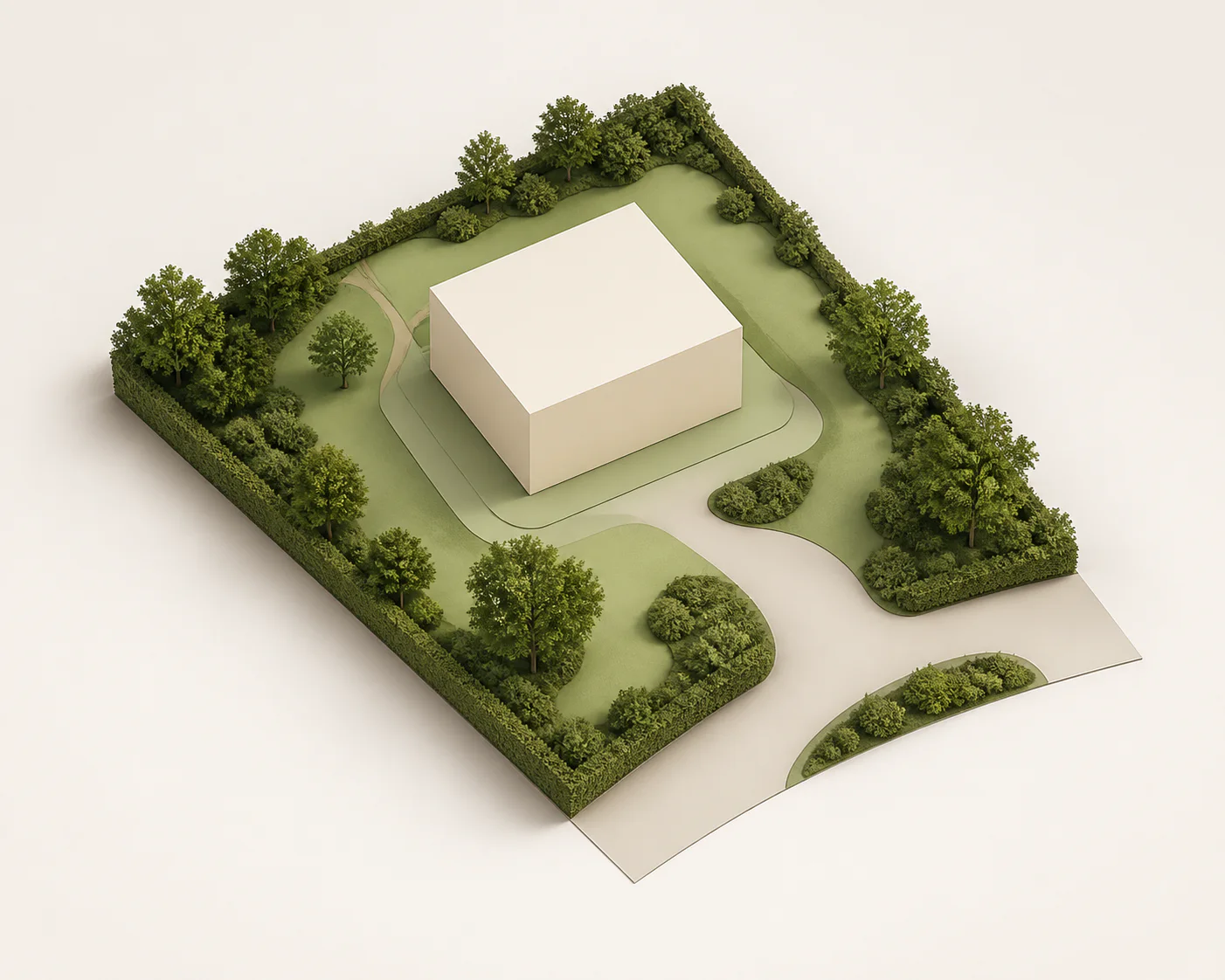 Generated 3D floor-plan concept for Residential plots